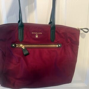 Michael Kors Red and Green Tote Bag